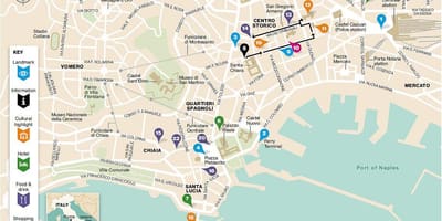 Карта Неаполя в Испанском квартале