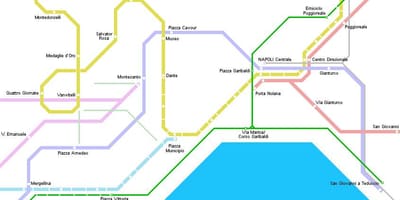 Карта Неаполя трамвай 